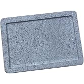 WANLIAN Lava Grill Steak Stone,Grilling Stone,Tabletop Grill Cooking Stone | 11.8x7.9 x1in Volcanic Lava Stones,Steak Stone,Grilling Plate for Oven and Barbecue Cooking Meat,Fish,Vegetable and Pizza