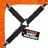 5 STARS UNITED Bed Sheet Holder Corner Straps 4 pcs Black Elastic Clips view 1