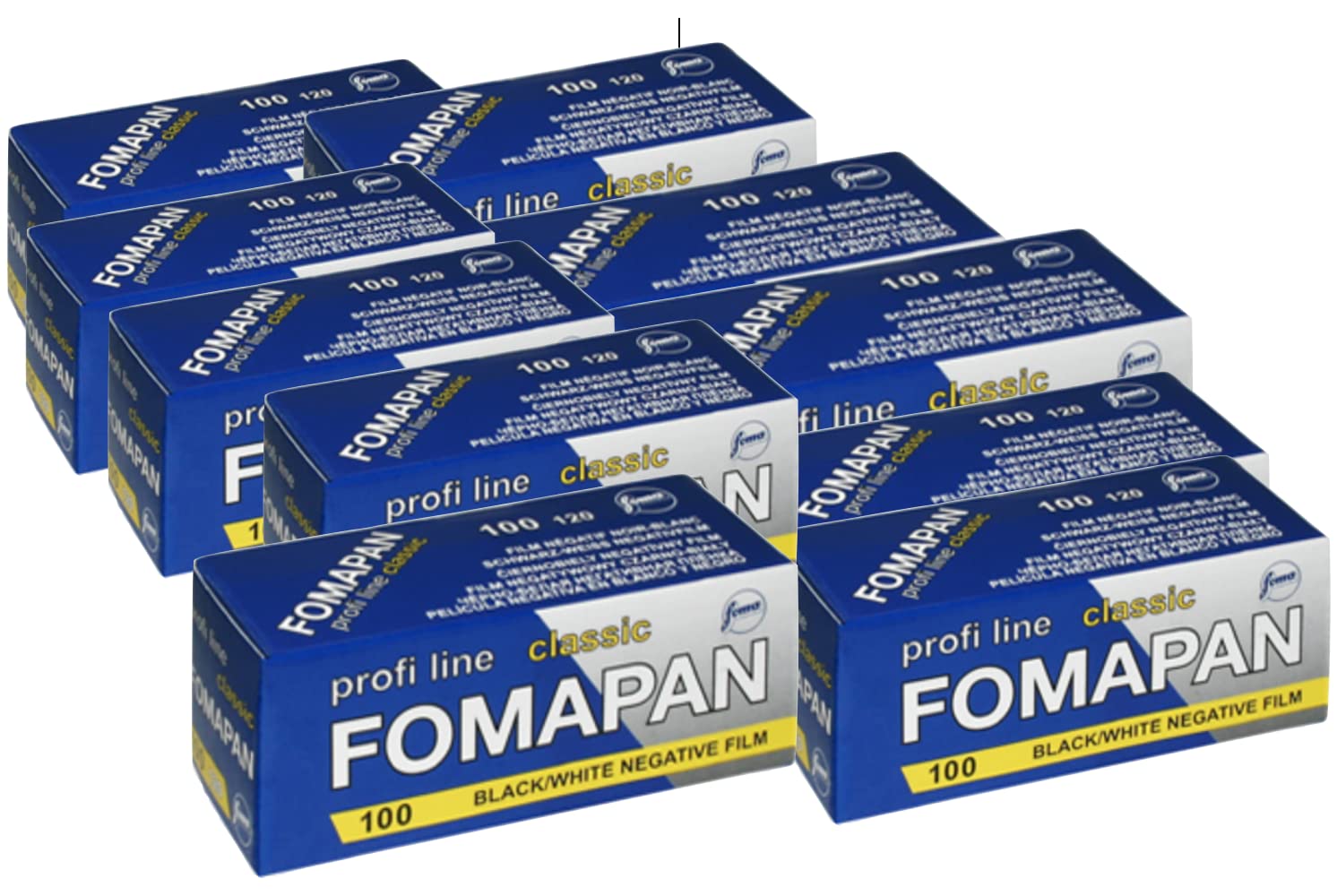 Pack of 10 FOMAPAN CLASSIC 100 ASA Rollfim/medium format /120 Black + White
