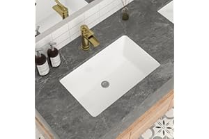 Mocoloo Undermount Bathroom Sink 21 x 13 Inch Rectangle Porcelain White Vessel Ceramic Bathroom Sink 7 Inch Deep Basin with Overflow Lavatory Vanity Top Under Mounted the Counter