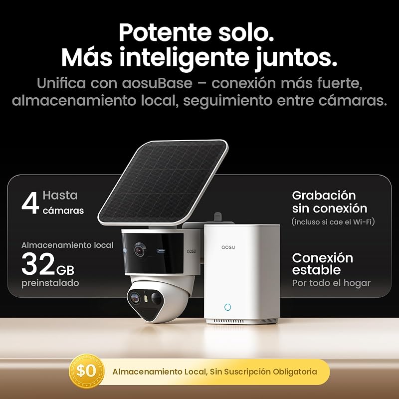 T2 Pro 3K Cámara de Seguridad Exterior Solar inalámbrica Kit 4 Cámaras