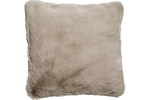 UnHide Squish - Faux Fur Pillow - Extra Soft Throw Pillow - Square Shaped Pillow, Polyester Fill - Machine Washable - Perfect for Living Room, Bedroom, or Guest Room - 20” x 20” - Taupe Ducky