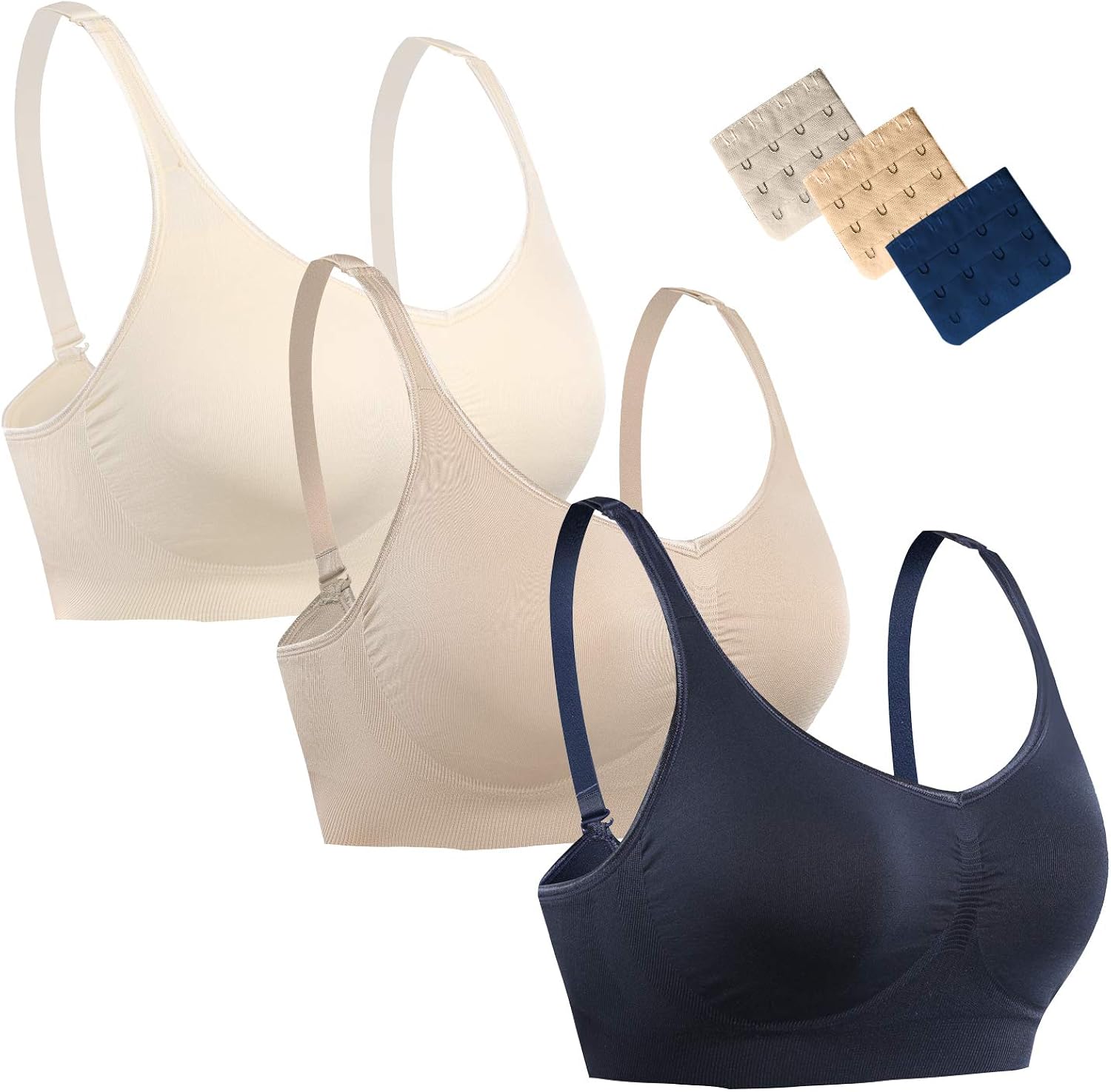 Women's Comfortable Daily Bras No Underwire Gentle Support Beige Nude