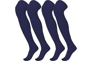 Panitay 2 Pairs Knee Baseball Socks High Football Socks Softball Sports Socks Extra Long for Boys Girls Teenagers Women Men
