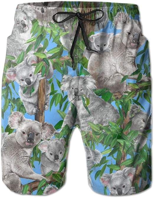 Qoqo Cute Koala Bear On The Tree Men's Swimwear Beach