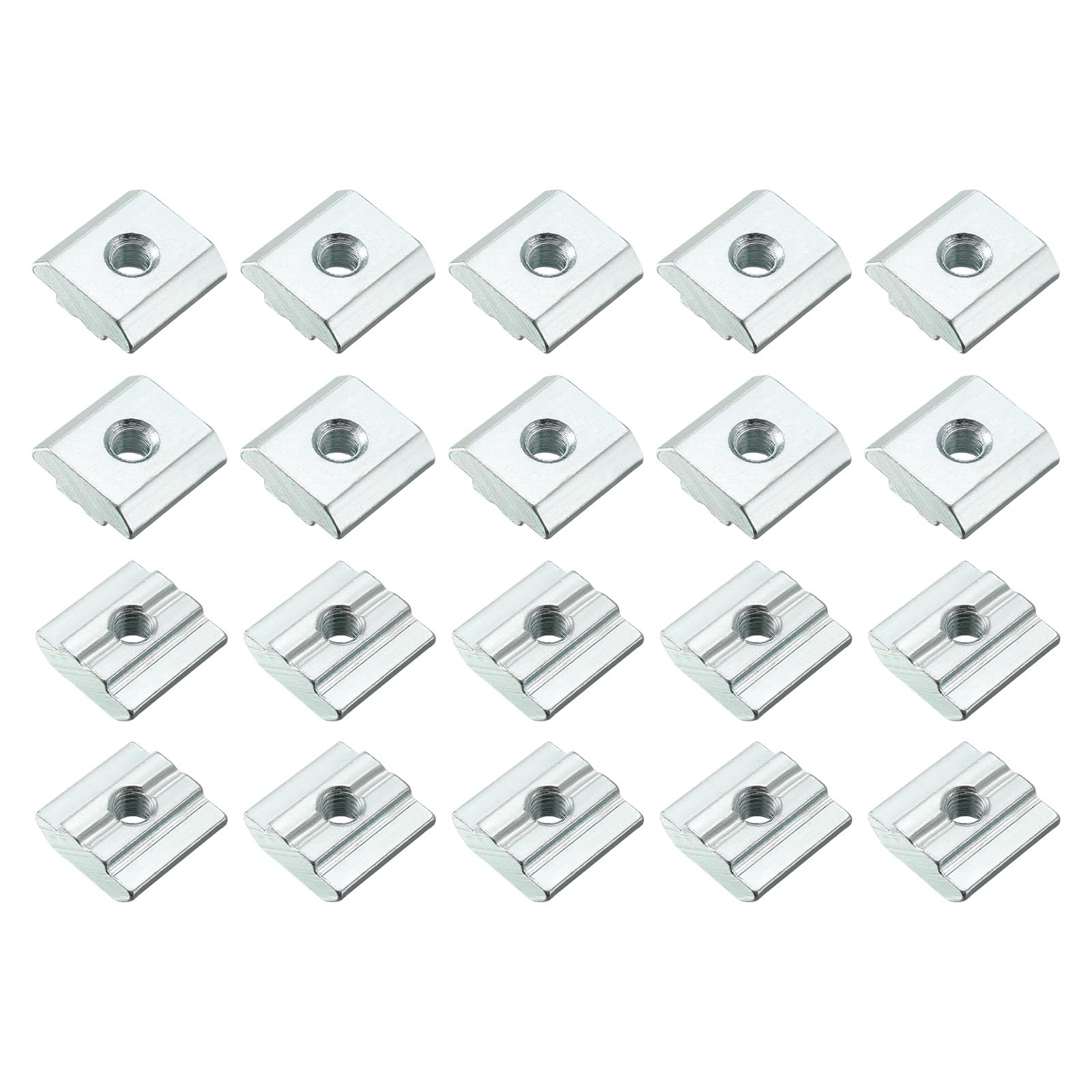 METALLIXITY Slide in T-Nut (M6 Thread) 20pcs, Carbon Steel T-Slot Nut Fastener for 3030 Series Aluminum Extrusion Profile