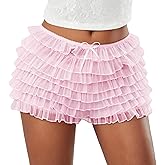 Aopwsrlyi Womens Lace Trim Ruffle Shorts Lolita Bloomers Y2k Layered Frilly Puffy Shorts Sexy Boy Shorts Bubble Skirt