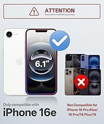 SIXBOX for iPhone 16e Case with Stand, Compatible