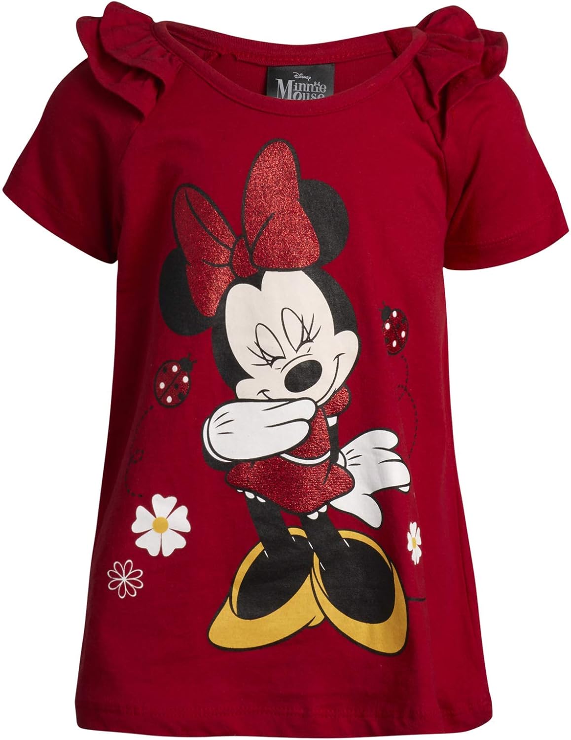 Disney Girls Shirt & Legging Set: Minnie Mouse 2 Piece T-Shirt & Pant Set (Newborn/Infant/Toddler), Size 12 Months, Red/Grey Minnie: Clothing