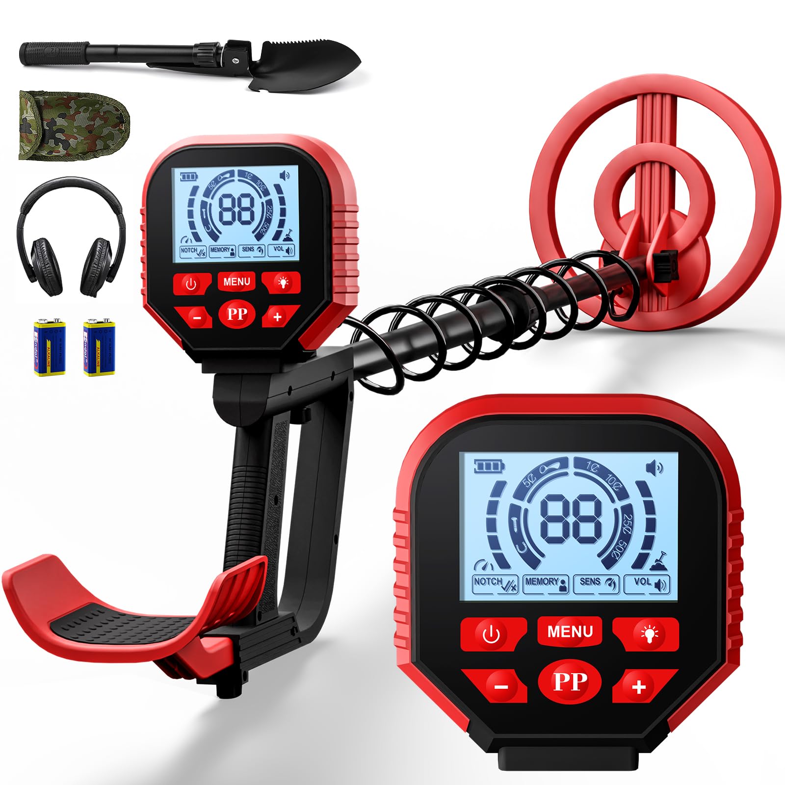 Photo 1 of **NO BATTERIES TO TEST FUNCTION** 2026 Latest Metal Detector for Adults, Professional Waterproof & Adjustable Stem, Higher Accuracy Gold Detector with LCD, Advanced DSP Chip, 2.26 Pounds Lightweight Suitable for Beach and Backyard