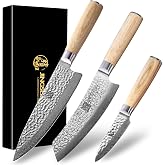 Jingseiho Professional Japanese Knife Set,VG-10 Damascus High Carbon Steel | 8in Chef,7in Santoku and 3.75in Paring Knife, Lab Tested Rozor Sharp Edge,Durable Kitchen Cutlery for Home Cooks, Ideal Gift
