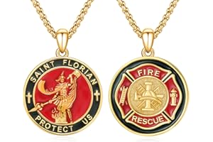 XIXLES 925 Sterling Silver Patron Saint Medal Protection Pendant Necklace Religion Jewelry for Men Women With 316L Stainless Steel Chain and Gifts Box