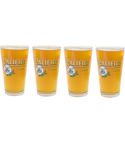 Pacifico Cerveza Lot De 2 Verres à Bière Mexicaine
