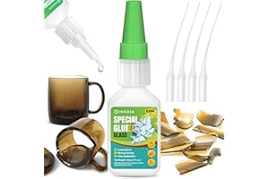 INSOIA Glass Glue, 20g Clear Super Glue for Glass Repair Quick Fix Glass Adhesive Heavy Duty Strong Crazy Instant Glue for Bonding Glass, Acrylic, Ceramics, Mirrors, DIY Crafts