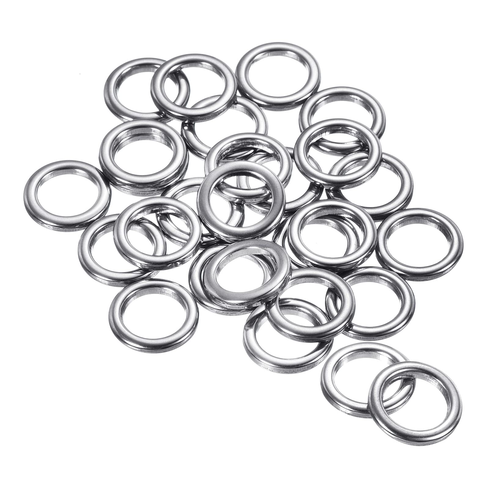 PATIKIL 1.5x6.5x9.5mm Fishing Rings, 25 Pack 304 Stainless Steel Solid Ring Lure Connector for Saltwater Freshwater — image 1