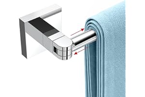 RUACQ 180° Rotating Towel Racks for Bathroom Wall Mounted, Adhesive Towel Bar, Adjustable 15.8"–26" Towel Rod, 304 Stainless 