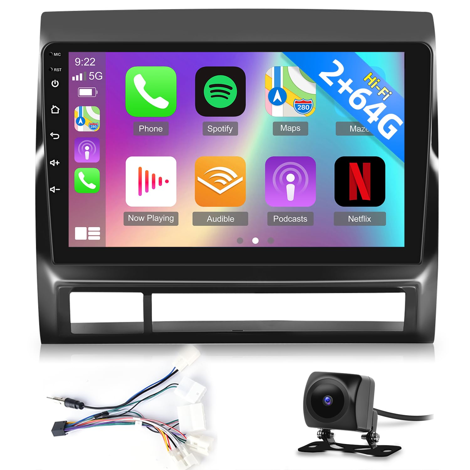 Photo 1 of NHOPEEW [2+64G] Android 13 Car Stereo for Toyota Tacoma 2005 2006 2007 2008 2009 2010 2011 2012 2013, 9 inch Touchscreen Radio - Wireless Apple Carplay and Android Auto + Backup Camera/Mic/Hi-Fi