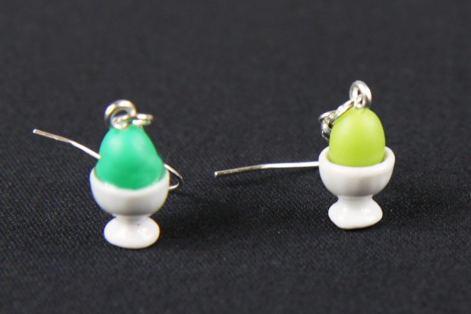 Easter Egg Earrings Colorful Eggs In Porcelain Ceramic Cups Miniblings Breakfast, Multicolored, 18mm - Image 4