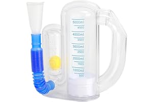 KSWEGKC Incentive Spirometer-Incentive Spirometer Adult Breathing Exercise Device for Lungs,Deep Breathing Trainer for Children and Adults,5000ml Capacity Measurement with Flow Indicator