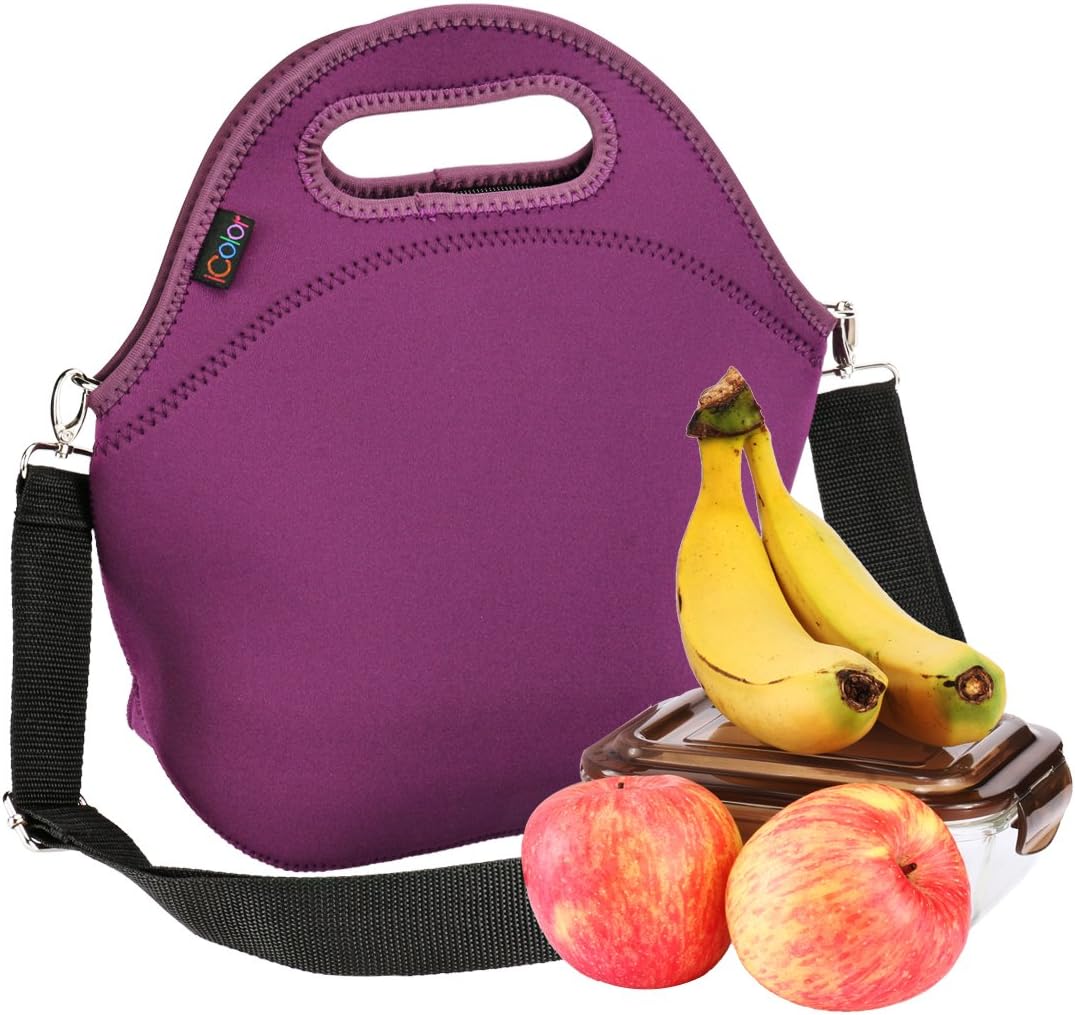 iColor Neoprene Lunch Bag, removale Shoulder Strap, Thermal