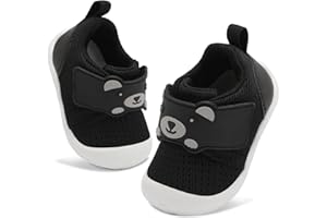 FEETCITY Baby Walking Shoes Wide Baby Shoes Boys Girls Infant Sneakers Crib Shoes Breathable Toddler Barefoot Shoes Slip On Shoes