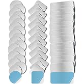 Waaqkid 60 Pcs Adhesive Metal Plates for Magnet Mounts, 3 Shapes Steel Strips with Reliable Backing for Under Cabinet Light, Kitchen, Stairs, Closet and Non-Steel Vents (Not Magnets)