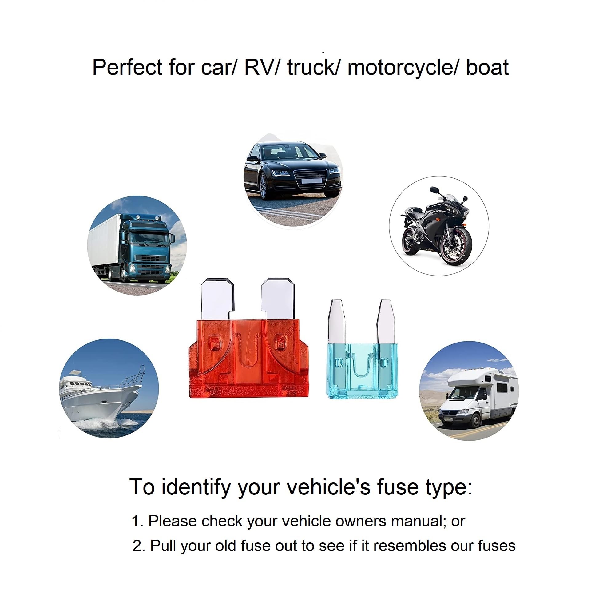 CrocSee 250 Pieces - Car Fuses Assortment Kit, Blade-Type Automotive Fuses - Standard & Mini Size (2A/3A/5A/7.5A/10A/15A/ 20A/25A/30A/35A/40A), Replacement Fuses for Car/RV/Truck/Motorcycle/Boat