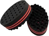 LAMXD 2 Pcs Hair Sponge Brush Big Small Holes Afro Coils Dreads Wave view 3