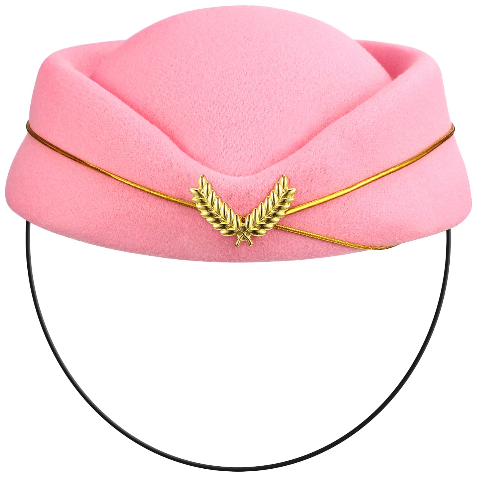 TENDYCOCO Stewardess Cosplay Hat Ladies Air Hostess Hat Uniform Costume Accessory for Dress up Parties 7.87X7.09X3.15 Inch