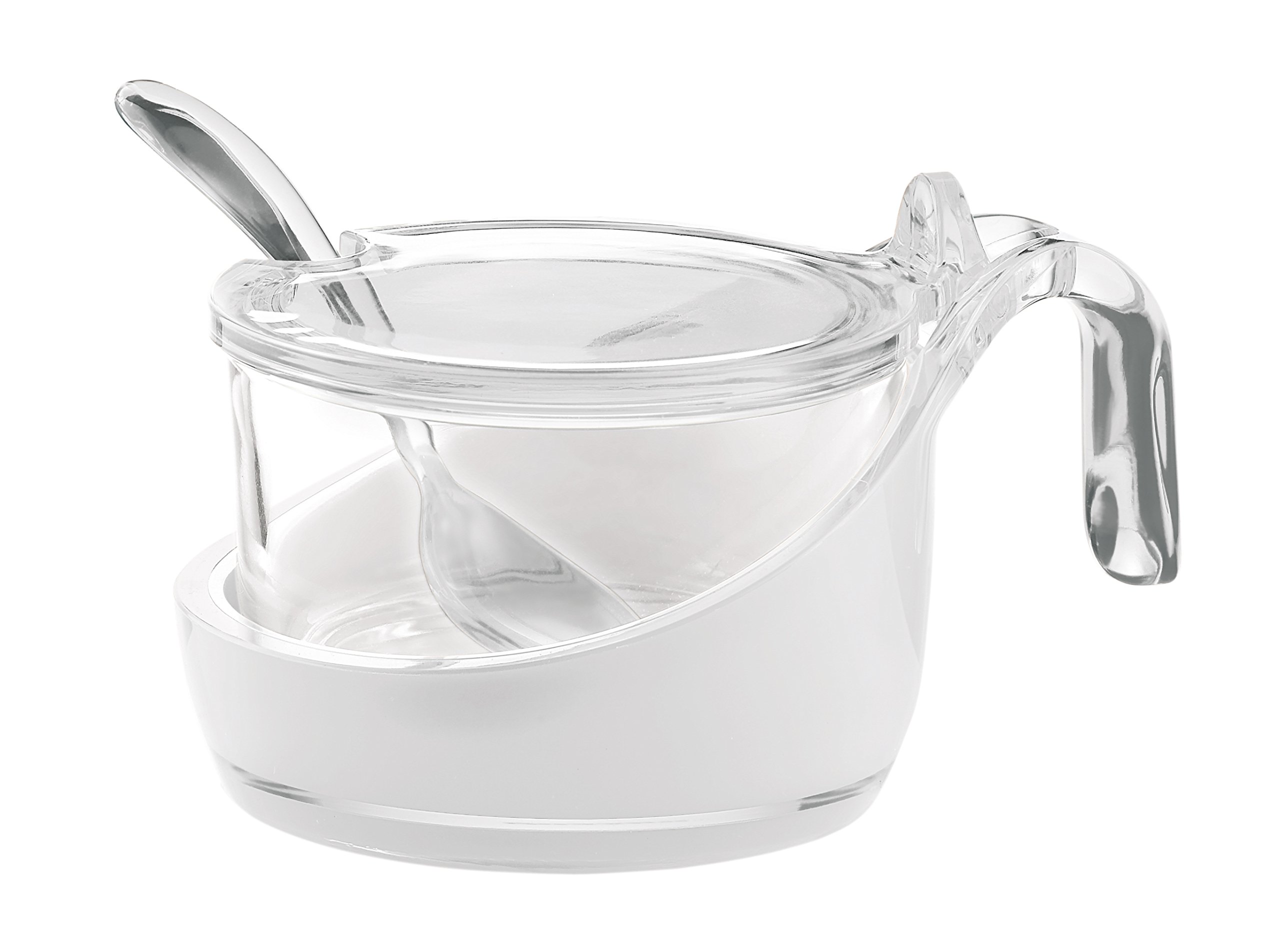 Guzzini - Glam/Vintage, Two-Tone Parmesan Server with Teaspoon - Transparent, 13,8 x 10 x h8 cm | 200 cc - 24890000