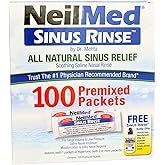 NeilMed Sinus Rinse All Natural Relief Premixed Refill Packets 100 Each (Pack of 4)