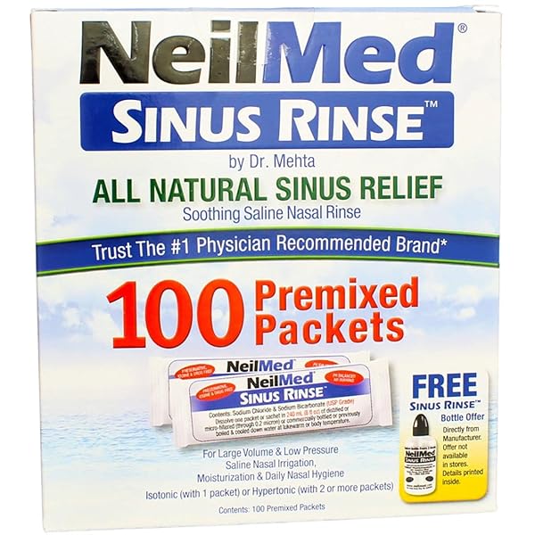 NEILMED SINUS RINSE ALL NATURAL RELIEF PREMIXED REFILL PACKETS 100 COUNT (PACK OF 1)