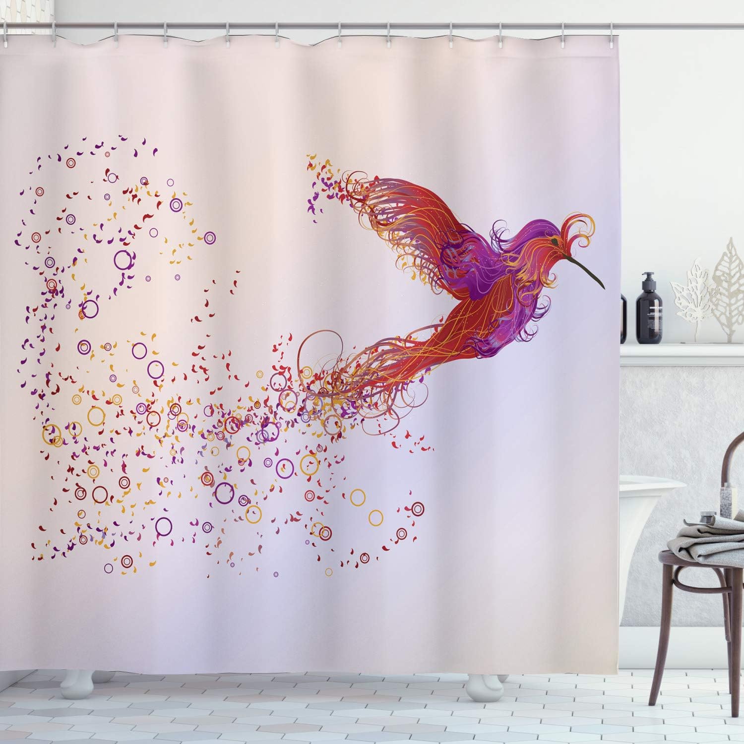 Amazon Com Ambesonne Bird Shower Curtain Creative Design Image