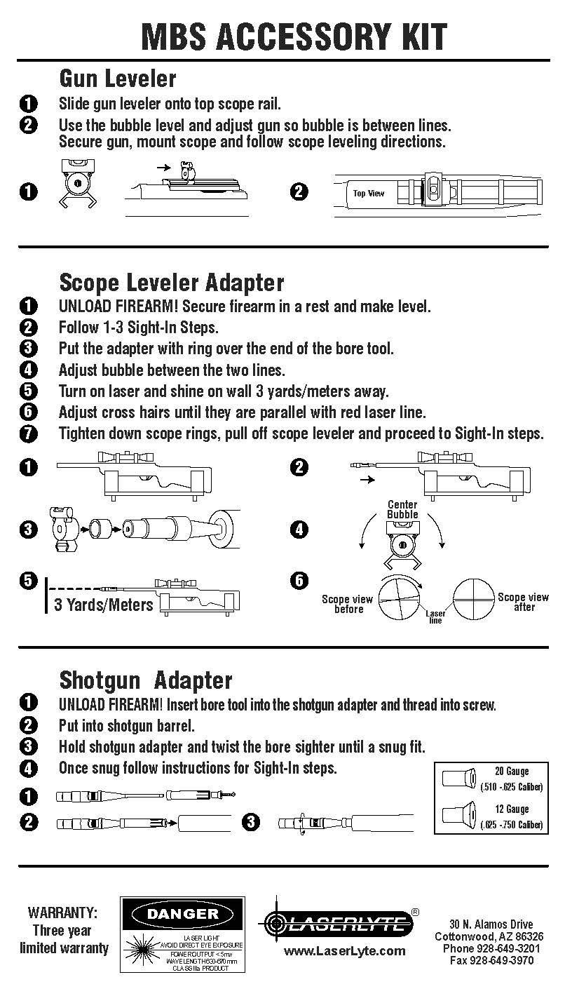 Hunting & Fishing LaserLyte Universal Laser BORE Sight kit fits .22 to