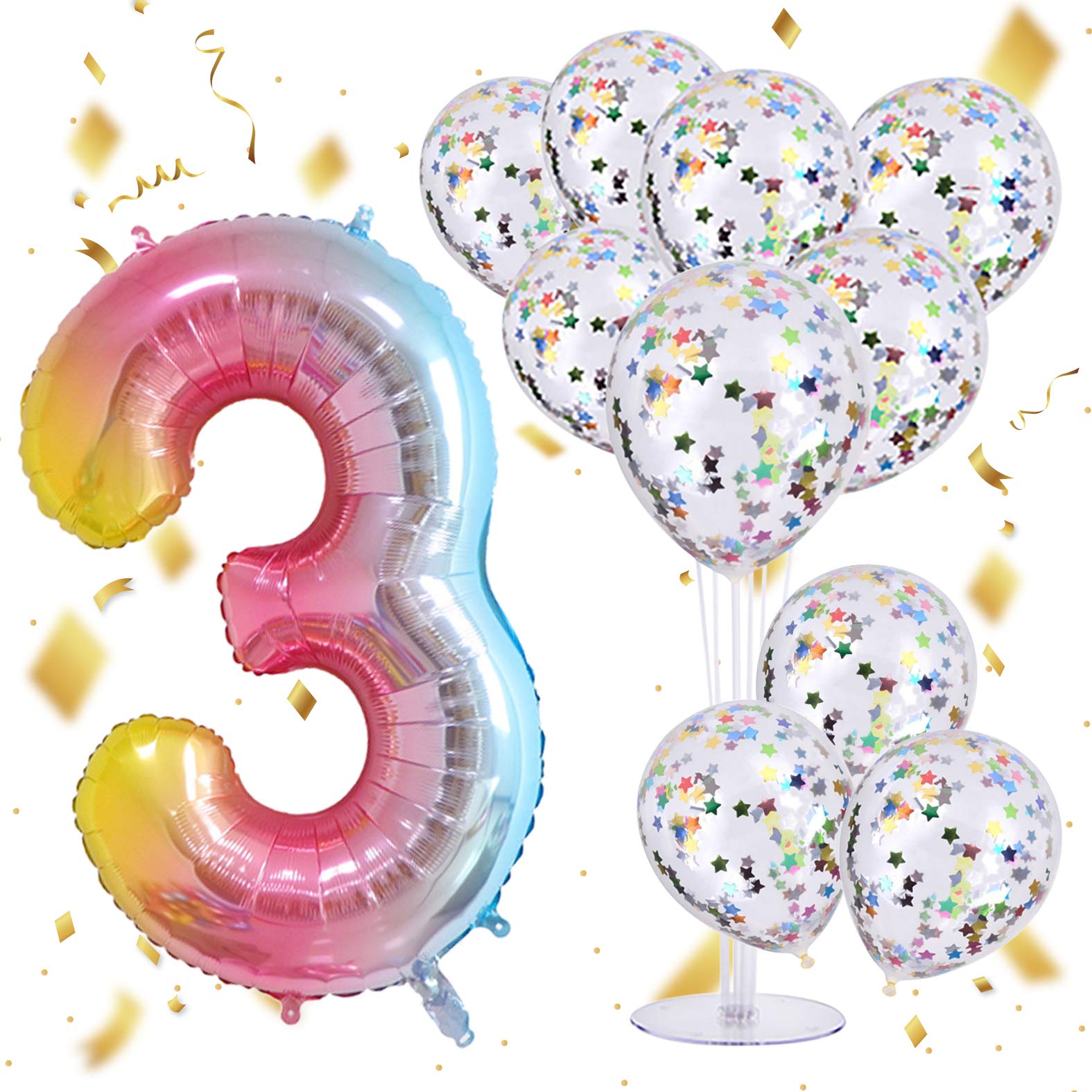 Mua 七色良品 誕生日 バルーン 飾り 数字 3 バースデーバルーン 大きい 風船 パーティー セット バルーンスティック 取扱説明書付 Tren Amazon Nhật Chinh Hang 21 Fado