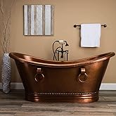 Vintage Tub & Bath Hadley 71 Inch Copper Freestanding Double Slipper Bathtub - Medium Copper