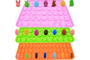 WINERMING Easter Molds Silicone Mini Egg Bunny Carrot Molds for Chocolate Candy Fondant Gummy Small Carrots Easter Silicone Molds Rabbit Bunny Treat Mold for Biscuits, Cookie, Jelly 3PACKS
