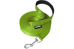 Loutep Dog Training Leash 15ft 20ft 30ft 50ft 100 feet - Extra Long Leash for Dogs with Padded Handle for Small Medium & Large Puppy Breed, Outdoor obedience, Agility Nylon Recall line Lead