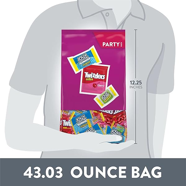 JOLLY RANCHER AND TWIZZLERS ASSORTED FRUIT FLAVORED CANDY PARTY PACK, 43.03 OZ