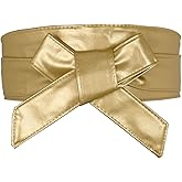Ayliss Women Soft PU Leather Obi Belt Self Tie Wrap Cinch Belt Fashion Bowknot Waistband Wrap Belt for Dress Jumpsuit