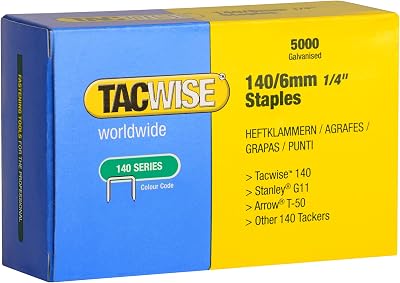 Tacwise 0340 140/6mm Galvanised Staples Pack of 5000 Heavy Duty
