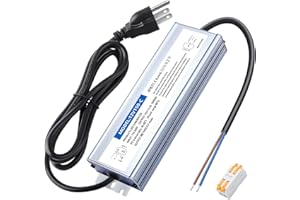Karyoosi LED Driver 150 Watts Waterproof IP67, 12V DC Power Supply 12.5A, 120V AC to 12V DC Converter, with 3-Prong Plug and 4.9 Feet Cable - Ideal Power Supply for LED Strips and Lights