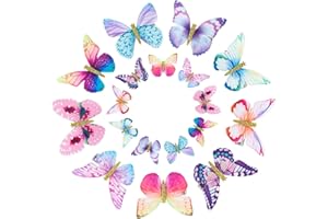 18PCS Butterfly Hair Clips Colorful Realistic Butterfly Glitter Barrette Alligator Snap Hair Clips for Women and Girls