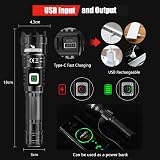 Shadowhawk LED Torch S9322 500000 Lumens USB Type C Rechargeable XHP70.2 IP67 view 4