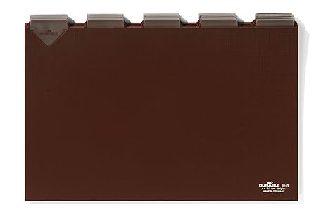 Durable 314111 Leitkarten DIN A4) quer (mit beschriftbaren Taben, 5/5-Teilung) braun