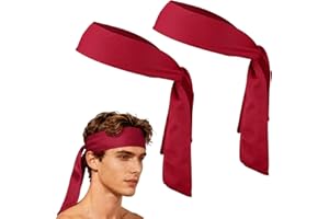 YELARXI Tie Sweatband Headband, Athletic Hair Head Band Adjustable Head Tie Non-Slip Moisture -Fit for (Tennis/Workout)