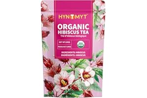 HYNTMYT Organic Hibiscus Tea Bags, Premium USDA Organic Hibiscus Flowers Tea, Bright & Tart Flavor, Caffeine Free, 120 Count