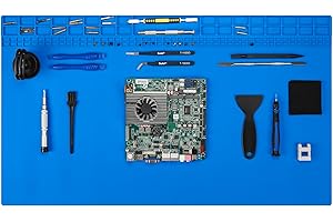 Kaisi Extra Large Soldering Mat, 27.6''x15.7'' Oversized 932°F Heat Resistant Silicone Solder Mat, Large Repair Workbench Pad for Electronics Phone Watch Laptop Repair, BGA Soldering Iron - Blue