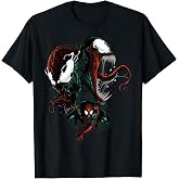 Marvel Spider-Man Venom and Carnage Split Portrait T-Shirt