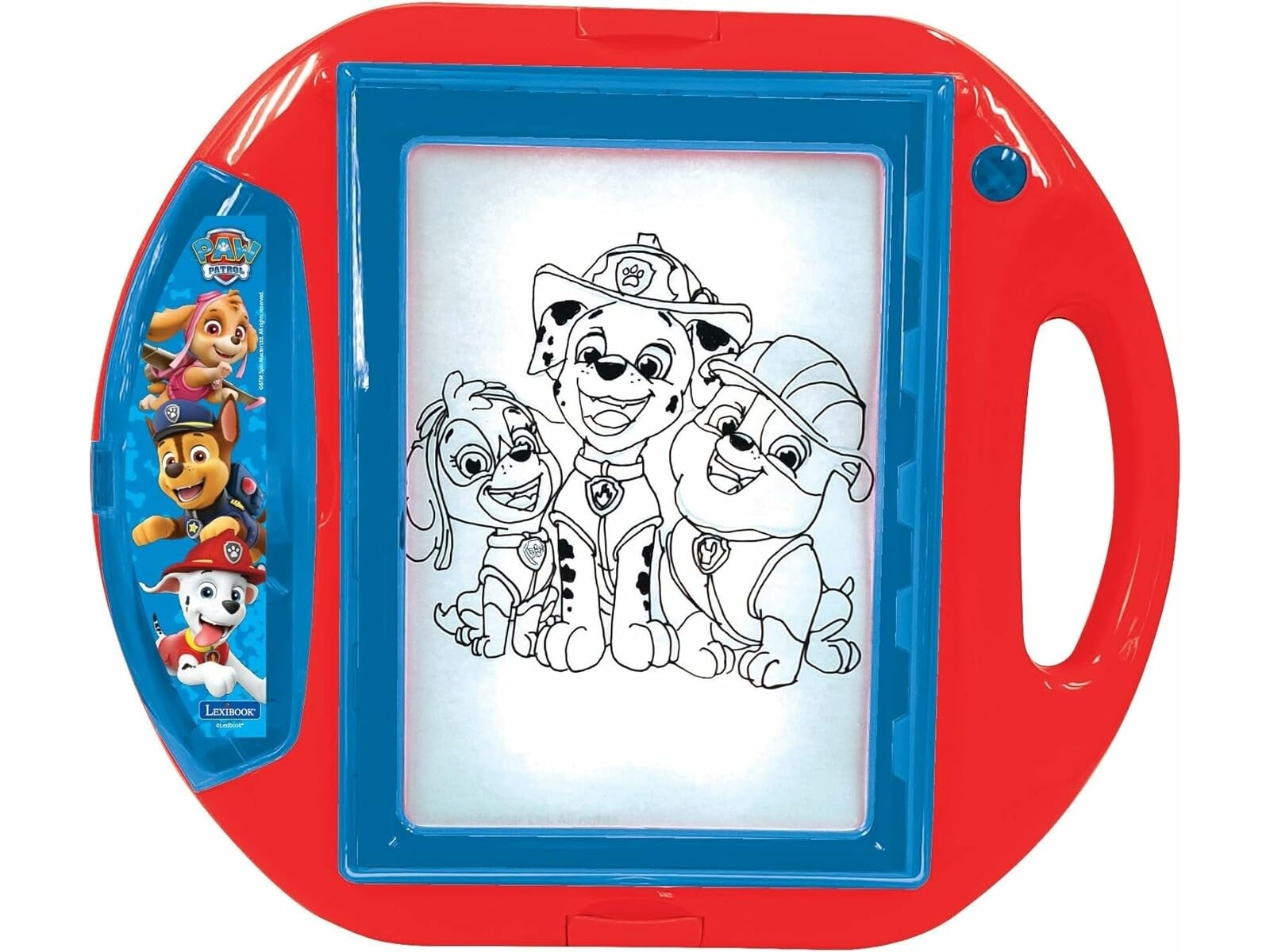 LEXIBOOK, Paw Patrol, Drawing Projector, 4 tampons, 10 templates, lighting screen, 1 pen included, artistic and creative toy for girls and boys, Red/Blue, CR310PA